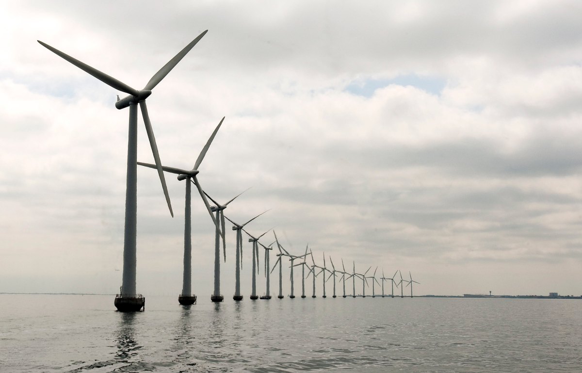 An offshore wind farm in Denmark.