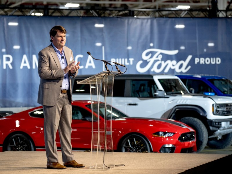 Ford CEO Jim Farley announcing clean energy deal