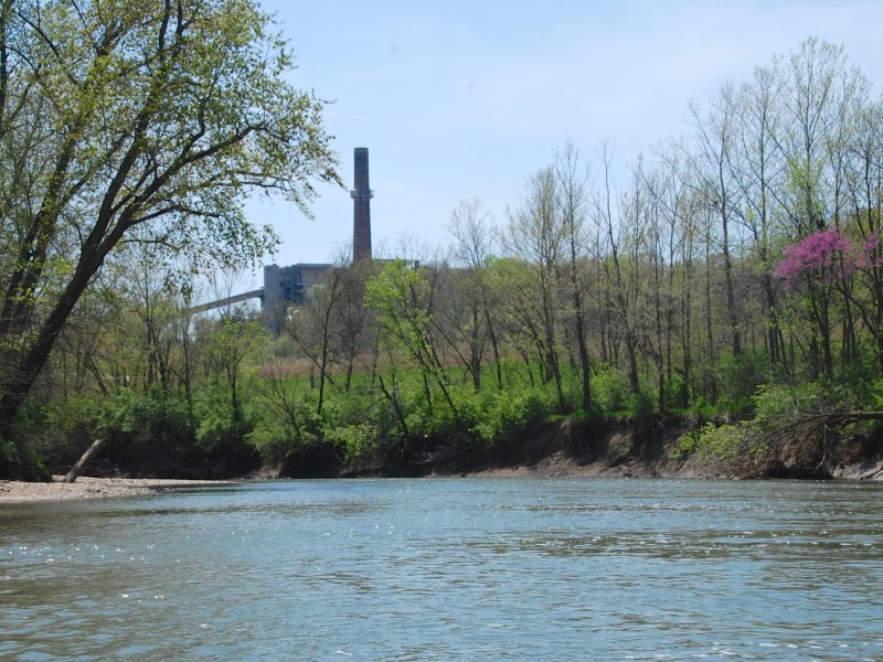 The Vermilion power plant seen from the Middle Fork of the Vermilion River.