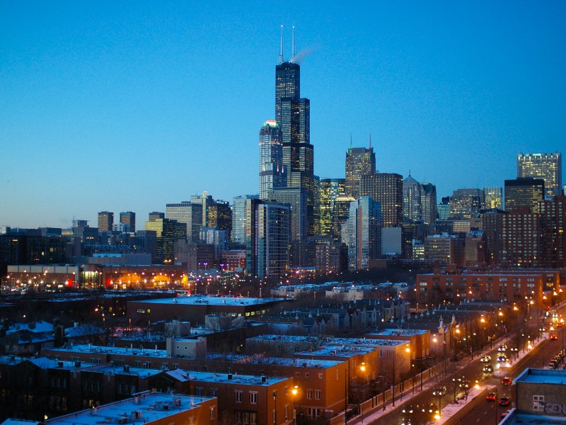 Chicago skyline.