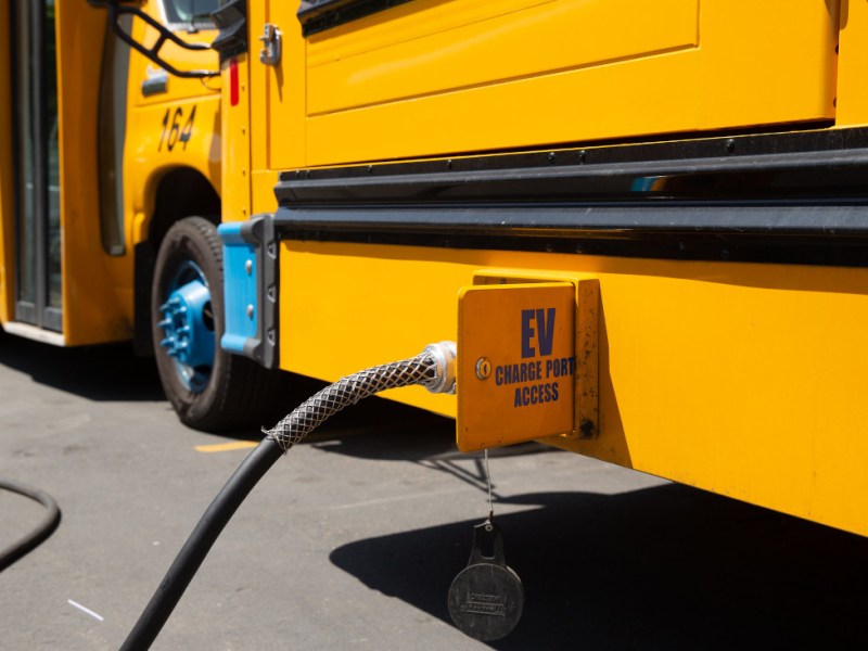 Electric school bus charging
