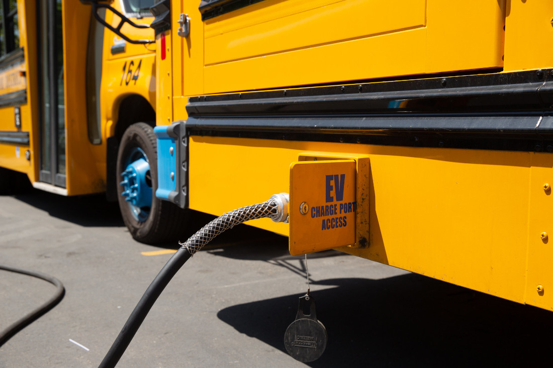 Electric school bus charging
