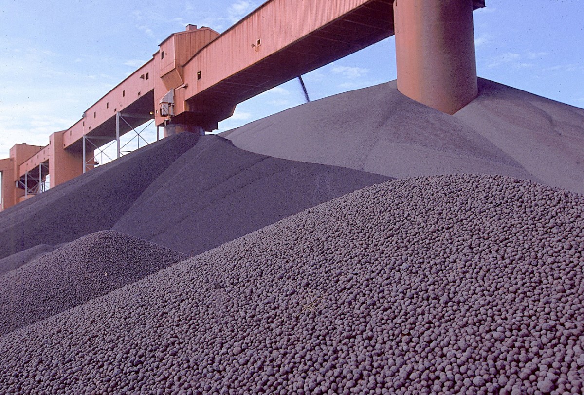 Iron ore at a Minnesota steel mill