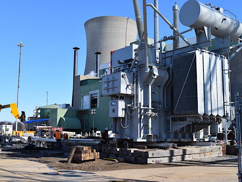 A new transformer being installed at the Perry Nuclear Plant in 2015.