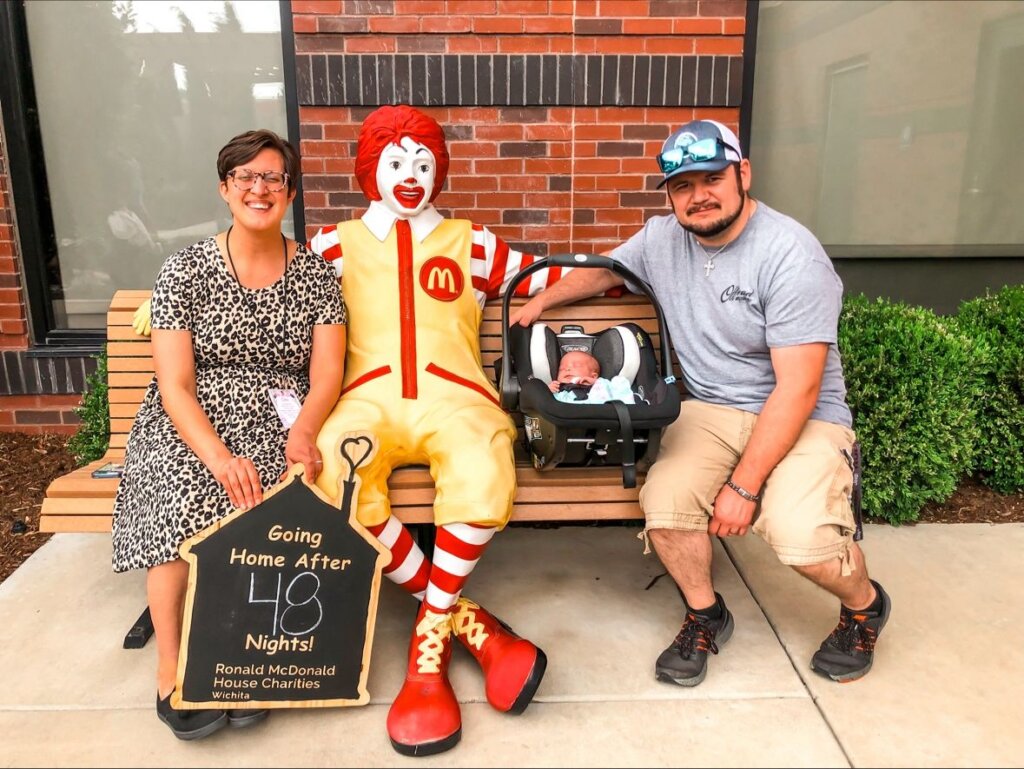 RMHC Wichita going home photo of family