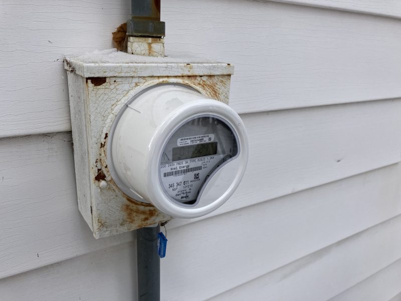A recently installed smart meter in St. Paul, Minnesota.